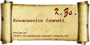 Kovacsevics Zsanett névjegykártya